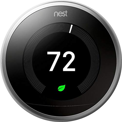 Nest 3rd Generation Learning Programmable Wi-Fi Thermostat with Bonus Temperature Sensor - Stainless Steel