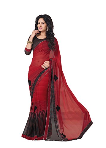 Palav Women's Palav Sarees Georgette Embroidered