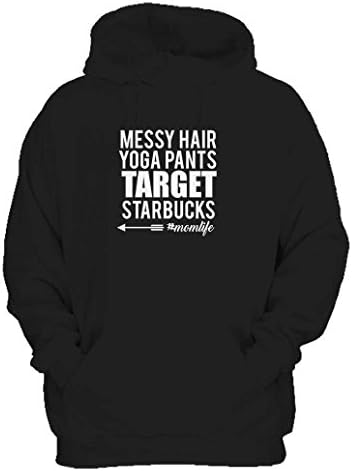 Messy Hair Yoga Pants Target Starbucks Momlife Hoodie X-Large Black