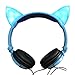 Jinserta Cat Ear Headphones with Glowing Lights (Blue)