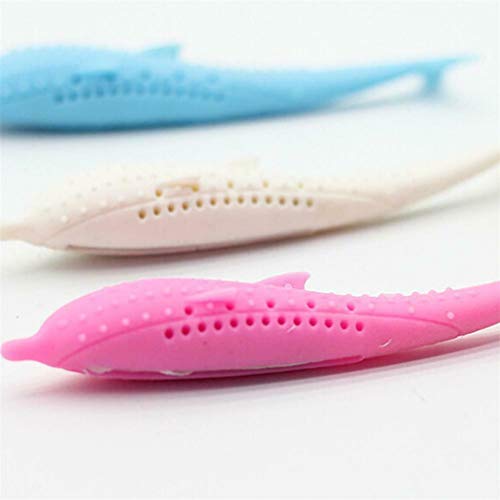 image for youeneom Cat Fish Shape Toothbrush with Catnip, Grinding Claw Toys Tee