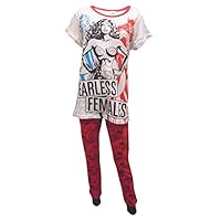 Get Wivvit Justice League Fearless Females Ladies Pajamas, Large