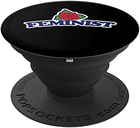 Feminist design red rose feminism - PopSockets Grip and Stand for Phones and Tablets