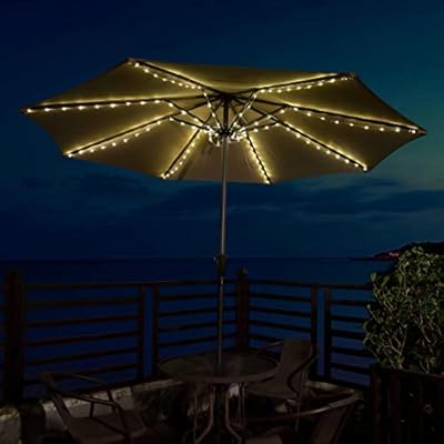 Patio Umbrella Lights Cordless Fairy String Lights With Remote Control 8 Brightness Mode Led Umbrella Pole Light Wireless Battery Operated Waterproof For Umbrella Outdoor Garden Decoration Warm White Amazon Com