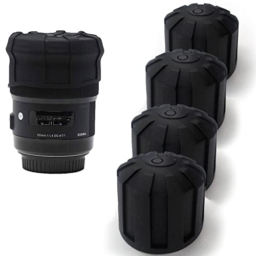 Digislider Universal Lens Cap - 60-110mm Silicone Camera Lens Cover, Scratch Proof, Waterproof & Shockproof (Pack of 4)