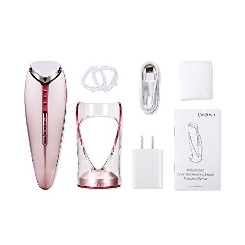 CosBeauty Anion Skin Refreshing Device, Skin Firming & Lifting Device, Heating and Cooling Vibration Ion Beauty Facial Massager, Waterproof Skin Care Beauty System (pink)