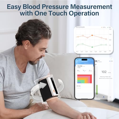 CheckMe Armfit Plus Arm Blood Pressure Monitor with ECG and ECG Report Analysis, Automatic Measurement in 30S, Free APP for Android and iOS, with Multi-User Management and Unlimited Storage