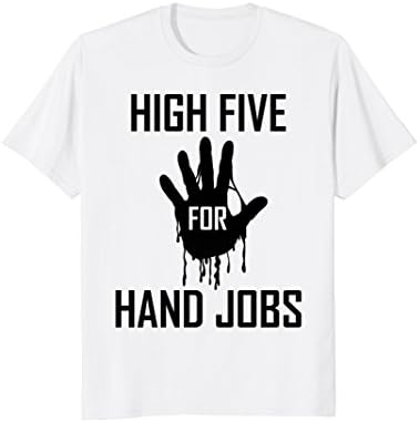 Mens High Five For Handjobs Tshirt 2XL White