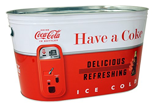 The Tin Box Company 770487 Coca Cola Large Galvanized Party Tub with Handles