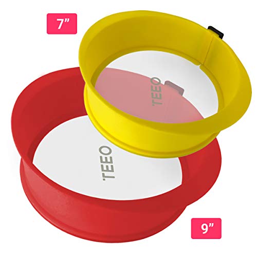 [2-PACK] Silicone Springform Non-Stick Baking Pan, Removable Ring & Tempered Glass Bottom, Leak-Proof, 100% Food Grade, BPA-Free, Non-Toxic Cheesecake Bakeware/Round Cake Pie Pan-7" Yellow & 9" Red - Thumbnail 7