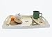Wooden Food Serving Trays with Handles - Nesting Trays - Stackable - for Breakfast in Bed, Coffee Table, Parties, Hosting, & More - Elegant Paris Theme Print - White - 3 Piece Set - Sml, Med, Lg