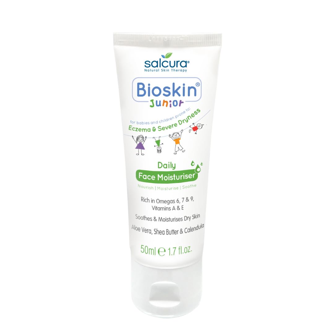 Salcura Natural Skin Therapy, Bioskin Junior Daily Face Moisturiser, Packed With Natural Ingredients, Soothes Irritation, Nourish & Sooth Dryness & Flakiness 50ml