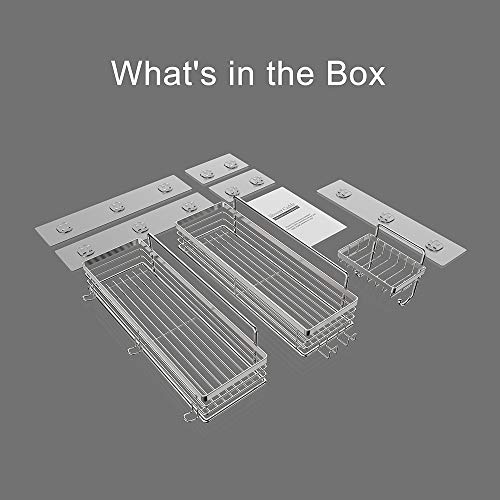 Orimade Adhesive Shower Caddy Soap Dish Holder Shelf with 5 Hooks