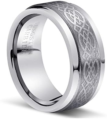 8mm Men's Celtic Knot Tungsten Carbide Comfort Fit Wedding Band Ring (9)