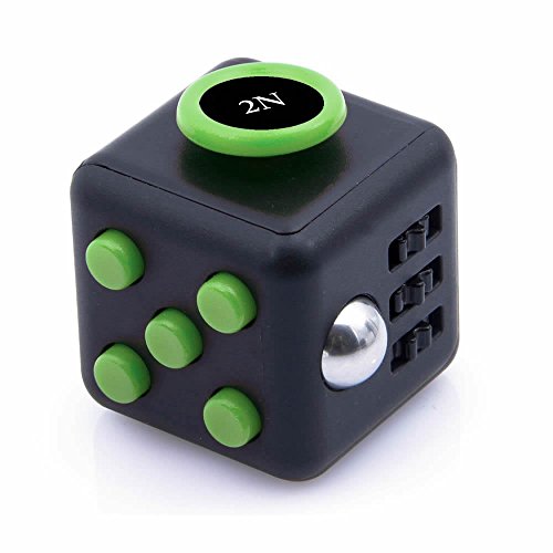 2Nlist Focus Fidget Cube, Anxiety Cube with Buttons, Stress Relief Toy, Sensory Toy for Children & Adult (Green)