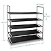 TomCare 2 Pack 5-Tier Shoe Rack Shoe Storage Organizer Shoe Tower Stackable Shelves Non-woven Fabrics Metal Shoe Cabinet Holds 20-25 Pair of Shoes for Doorway Bedroom Closet Entryway Black