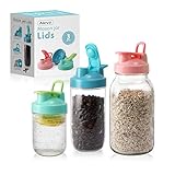 Mason Jar Lids,3 Pack Canning Lids Flip Cap Lids with Leak-Proof Seal Storage Caps for Wide Mouth Mason Jars Ball Jars Canning Jars to Pouring Lemonade Coffee Tea Jam Oatmeal (Jars not Included)