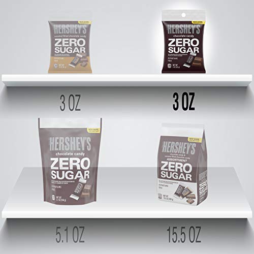 HERSHEY’S ZERO SUGAR CHOCOLATE CANDY BAGS, 3 OZ (12 COUNT)