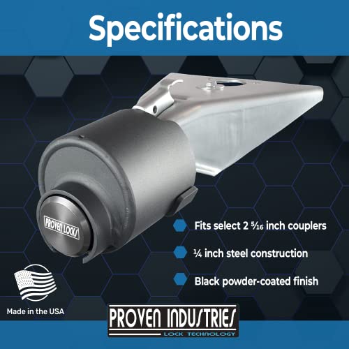 Proven Industries Model 2516 Trailer Lock, Fits 2 5/16Inch Couplers