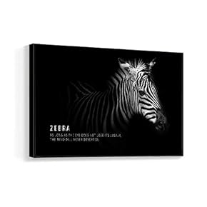 Framed Canvas Wall Art for Living Room, Bedroom Black and White Beast Canvas Prints for Home Decoration Ready to Hanging - 16x24 inches