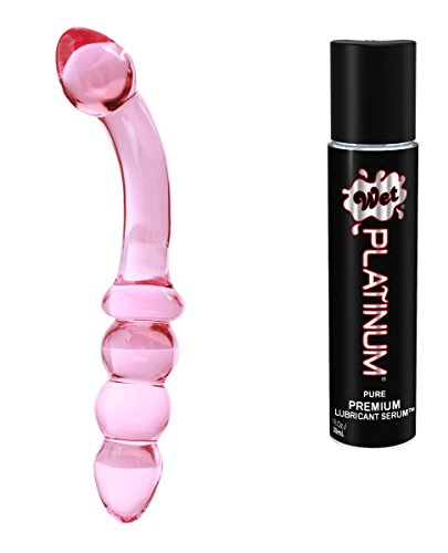 Prostate massager bundled with 1.0 oz bottle of wet pla…