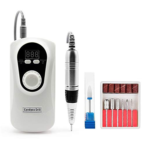 WODT Electric Nail Drill 30000RPM - Rechargeable Nail Drill Portable Electric Nail File Drill for Acrylic Gel Nails Portable