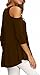 Afibi Womens Cold Shoulder 3/4 Sleeve Swing Tunic Tops for Leggings (Large, Coffe)
