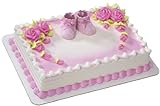 Pink Baby Booties Cake Decorations