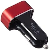 TopG Smart Mini XS 5.1 AMP 3-Port Rapid USB Car Charger for Apple and Android Devices (High Output) - Red