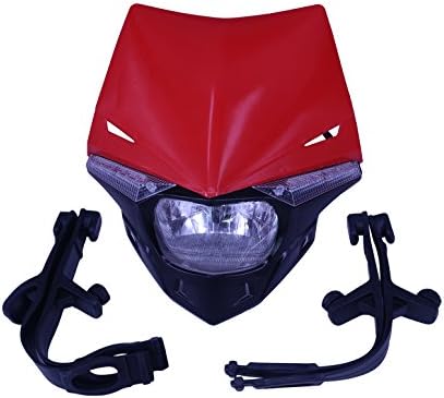 ZJTG AUTOMOTIVE Motorcycle Dirt Bike Supermoto Universal Headlights Headlamp StreetFighter For KTM CR125 150 CR250 CRF250 CRF450 CR500 XR250 RED