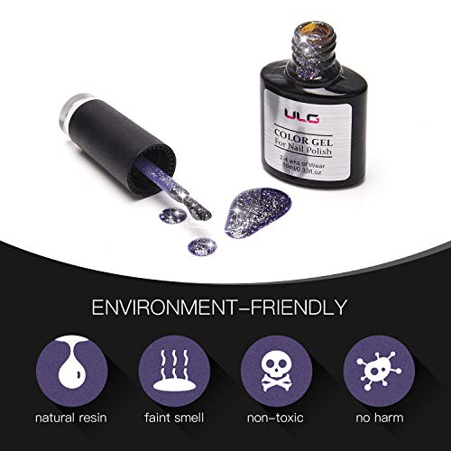 image for Gel Nail Polish Set 6 Colors ULG Non-Toxic Soak Off UV LED Nail Gel Va