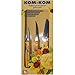 Kom Kom Fruit and Vegetable Carving Knives Set C, Yellow, 11 x 1 x 5 inches