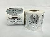 500 Labels of the 1.25x2 Oval Silver and Black THANK YOU FOR YOUR ORDER Mailing Address Shipping Labels Stickers