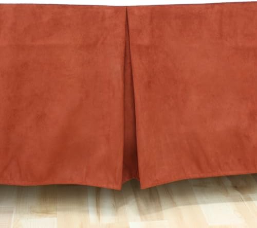 Brite Ideas Living Passion Suede Drop Queen Bedskirt, Brick