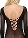 Amoretu Womens Long Sleeves Crotchless Bodystocking Lingerie Bodysuits Cross Back