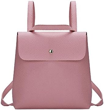 Sumen Backpack Women Girl Pure Color Leather Mini School Bag Soft Square Shoulder Bag
