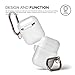 elago Silicone Case with Keychain Compatible with Apple AirPods Case 1 & 2, Front LED Visible, Supports Wireless Charging, Protective Silicone [Nightglow Blue]