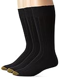Gold Toe Men's Hampton Black Crew Dress Socks (Pack of 3) (Sock Size 10-13 Shoe Size 6-12 , Black )