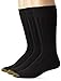 Gold Toe Men's Hampton Black Crew Dress Socks (Pack of 3) (Sock Size 10-13 Shoe Size 6-12 , Black )