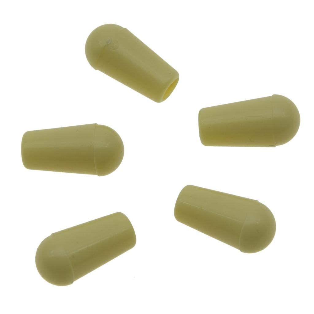 KAISH Plastic 5-Pack American Thread 3 Way Toggle Switch Tip Switch Knob Cap for Les Paul with Switchcraft Switch Cream