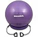 RGGD&RGGL Yoga Ball Chair, Exercise Ball with Leak-Proof Design, Stability Ring&2 Adjustable Resistance Bands for Any Fitness Level, 1.5 Times Thicker Swiss Ball for Home&Gym&Office&Pregnancy (65 cm)