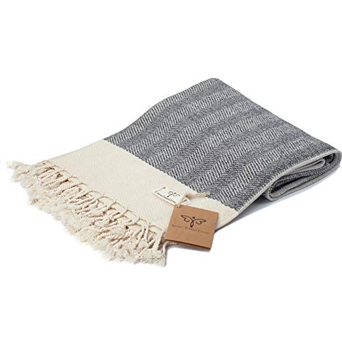 SMYRNA TURKISH COTTON Herringbone Series Beach Towel 71 x 37 in 100