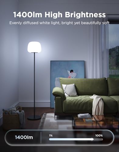 Govee Lantern Floor Lamp, Halo Gradient RGBIC Smart Corner Lamp with LuminBlend+, 1000K-10000K, Matter Compatible, 100+ Scene Modes, Music Sync, 1400lm, Modern Floor Lamps for Living Room, Black