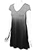 Lock and Love WDR1089 Womens Ombre V Neck Cap Sleeve T Shirt Dress XXXL BLACK