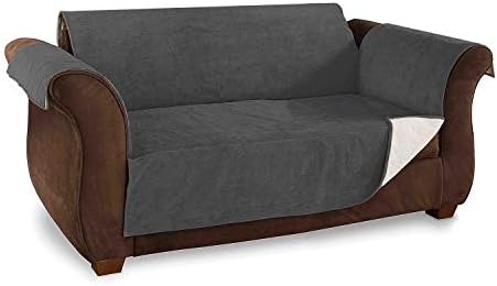 Link Shades GPD Furniture Fresh Luxury Textured Microsuede Pebbles Furniture Protector and Slipcover with Anti-Slip Non-Slip Backing (XL Sofa, Grey)-Water Repellant