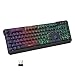 KLIM Chroma Rechargeable Wireless Gaming Keyboard + Slim, Durable, Ergonomic, Quiet, Waterproof, Silent Keys + Backlit Wireless Keyboard for PC PS4 Xbox One Mac + Teclado Gamer + New 2020 Version