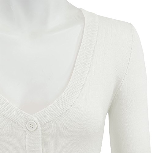 YEMAK Crop Sweater Cardigan, 46 Colors, Vintage Inspired, S - 4X, Pin up, CO129-WHT-S