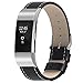 For Fitbit Charge 2 Replacement Bands Large Small, SnowCinda Classic Genuine Leather Wristband With Metal Connectors for Fitbit Charge 2 Heart Rate