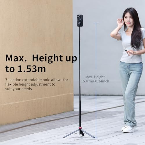 ULANZI 61'' Magnetic Selfie Stick Phone Tripod with Wireless Remote, Extendable Cell Phone Tripod Stand, Compatible with MagSafe, Cellphone Tripod for iPhone 15 14 13 12 Series and Android Phones