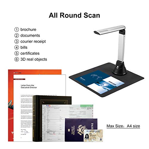 Eloam Document Scanner Camera with All Round High speed Scanning with HD CMOS and Video Recording for Office,School,Meeting,Classes, Labs - Thumbnail 2